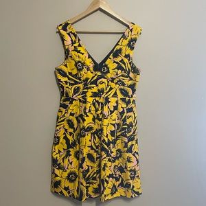 J Crew Floral fit and flare dress size 10